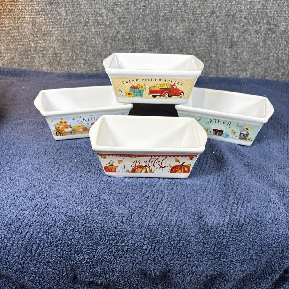 Royal Norfolk Harvest Mini Bread Loaf Pans Holidays Fall Gathering Set Of 4